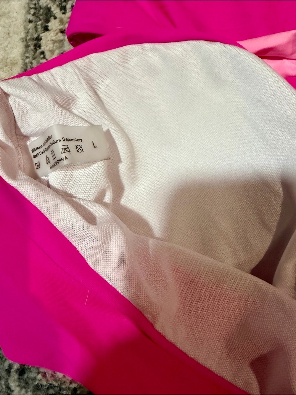 SHEIN Hot Pink One-Shoulder Bandeau Bikini Set - Picture 2 of 5
